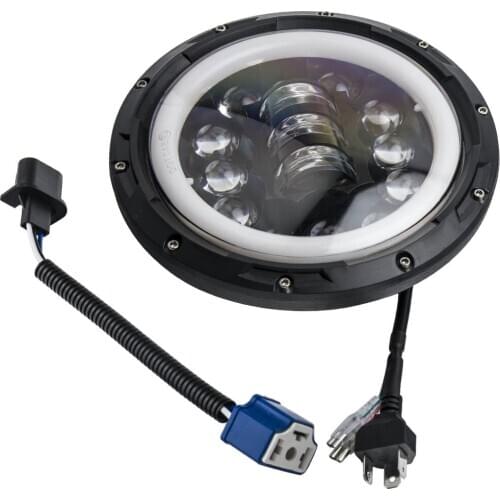 For Jeep 1997-2017 Round LED Headlight Halo Angle Eyes For Wrangler JK LJ TJ