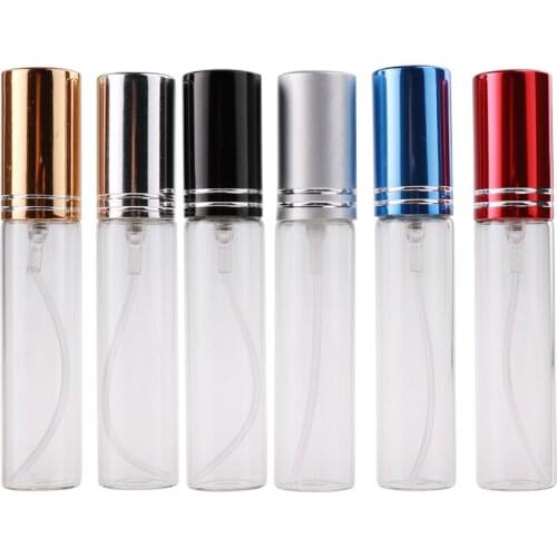 Glass Astringent Vial Aluminum Cap with Lines New Portable Transparent Spray Pump Bottle Cosmetic Perfume Refillable Bottle 10ML