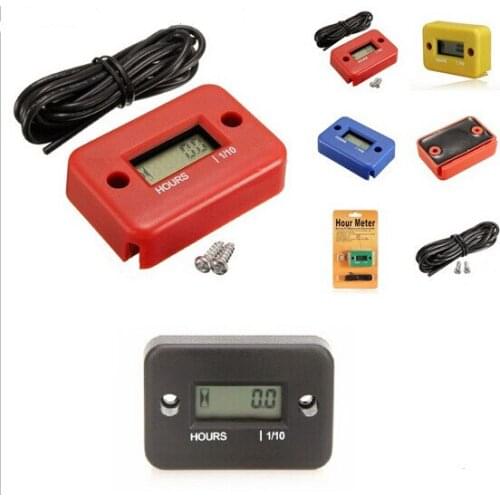 Motorcycle Inductive Digital Hour Meter Waterproof Engine Gauge Hour Meter LCD Display for Bike Motorcycle ATV Boat Offroad