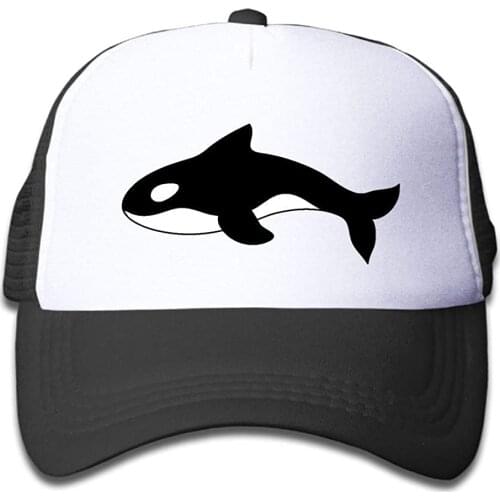 Custom Hat Male Kid Hats Orca Killer Whale Kid Mesh Hats Boy Girl Toddler Trucker Baseball Caps Snapback