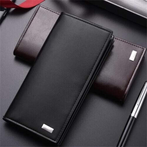 Men Long Section Fashion Wallets Coin Bag Famous Brand High Capacity ID Card Holder Purse Clutch With Zipper Mobile Phone Bag