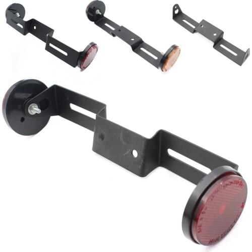 License Plate Bracket Round Reflectors Tail Side Reflector Metal Holder Bracket For Suzuki Model Motorcycle Metal
