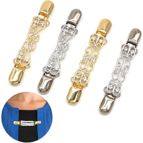 Fashion Cardigan Clip Sweater Shawl Clips Cardigan Collar Duck-mouth Plated Metal Clip Holder Garters Accessories Jewelry Gift