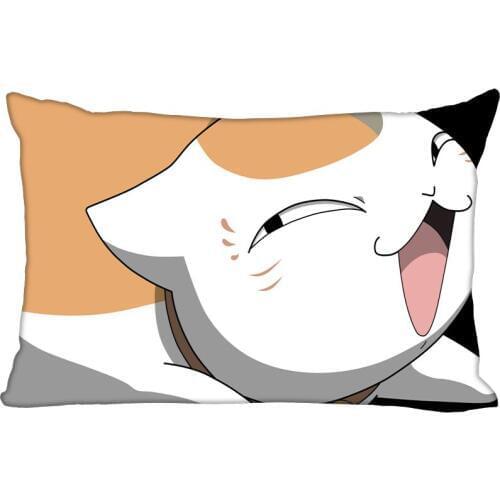 New Custom Natsume Yuujinchou Printing pillowcover Two sides Standard Satin Silk Soft Rectangle Pillowcases zipper More size