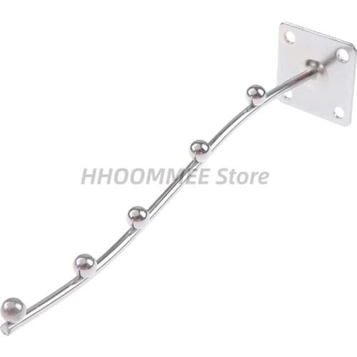 New 1pcs Useful Wall Mount Waved Waterfall Hanger Rack 5 Beads Garment Display Hooks