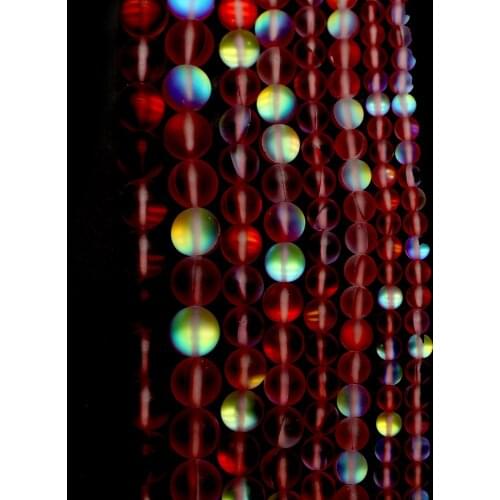 Oameusa 6mm 8mm 10mm 12mm Frosted Red Moonstone Stone Agates Beads DIY Earrings Rings Necklace Charms For Women