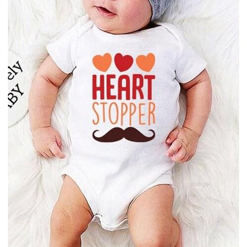 Clothing for Newborns Bodysuit Baby Clothes Toddler Jumpsuits Beard Love Printing Heart Stopper Cotton New Born Boys Items