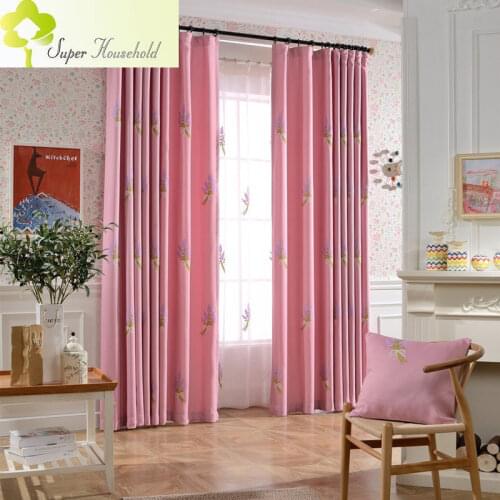 Pastoral Window Curtains for Kids Bedroom Children Embroidered Provence Sheer Curtains For Living Room Curtains for Kitchen