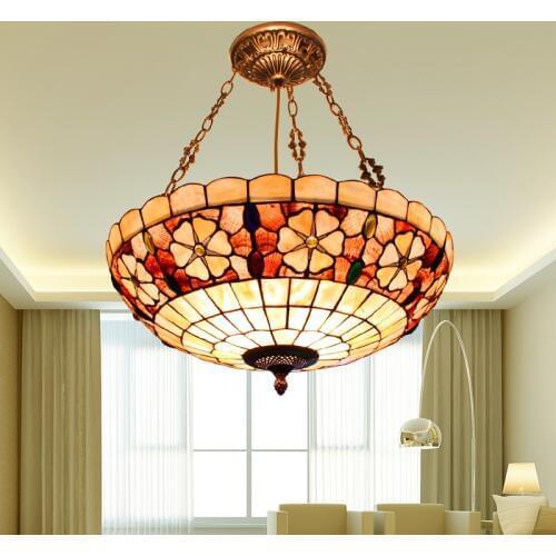 Modern Mediterranean Sea Natural Pendant Light Multicolour Mediterranean Rustic Shell Multicolour Rustic Tiffany for Restaurant