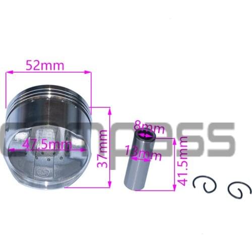 1set Motorcycle Piston Ring Cylinder CYL DIA 52.40 TOTAL HIGH 37MM PIN Length 41 for Honda CD110 HD100 Motorbike Engine Parrt