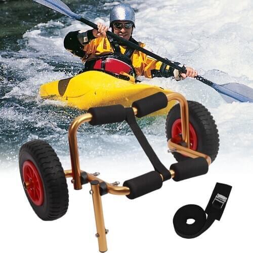 Portable Lightweight Foldable Boat Kayak Carrier Canoe Dolly Tote Trolley Transport Trailer Cart Removable Wheels