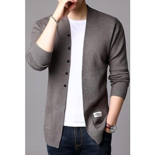 Casual Sweater Jacket Men Clothing Black 2021 Fashion Mens Cardigan Jackets Coats Streetwear Trend Windbreaker Autumn Overcoat