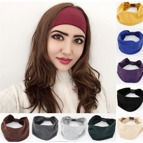 Big Wide Cotton Headband for Women Hair Accessories Fashion Solid Color Hairbands Korean Soft Head Band Girl Sport Turban