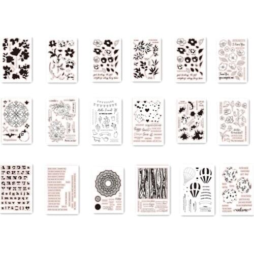 Flower balloon text Clear Stamps for Scrapbooking Tampons Transparents Seal Background Stamp Card painting Making Diy