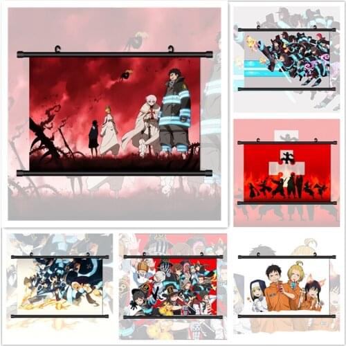 WTQ Enen No Shouboutai Shinra Shinmon Boyle Retro Poster Canvas Painting Anime Posters Wall Decor Wall Art Picture Home Decor