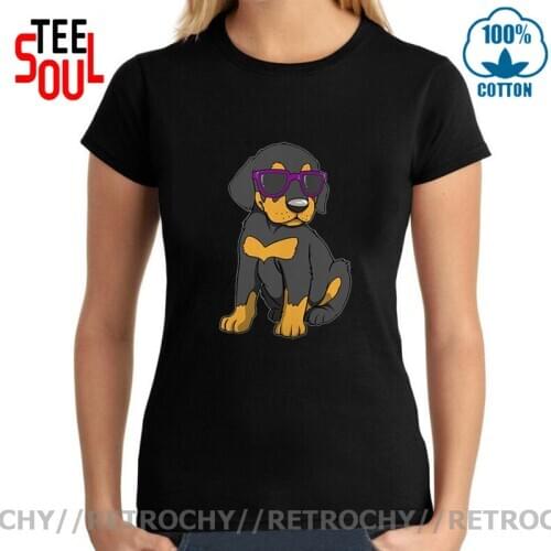 Retrochy Cute Doberman Puppy Gift Tee shirt Camisa Fit Funny Doberman Pinscher T shirt women Doberman dog T-shirt camiseta Mujer