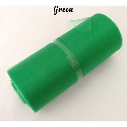 110m/120yard Green Red White Crystal Tull Roll / Organza Fabric Tissue Tulle For Wedding Decoration, Birthday Party Decoration