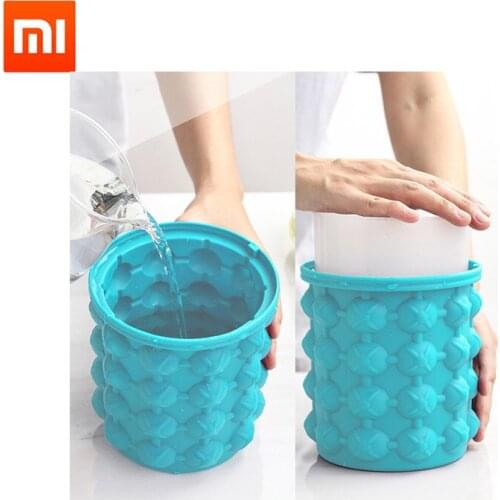 MI mijia Silicone Ice Cube Maker with Lid Ice Bucket Ice Mold Space Saving Champagne Wine Beer Bucket for Kitchen Party Barware