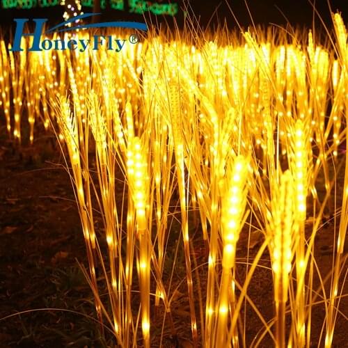 HoneyFly 10pcs LED Wheat Ear Lamp IP65 100V-240V 80cm With Adapter Outdoor Fence Landscape Festival Lamp Courtyard Garden