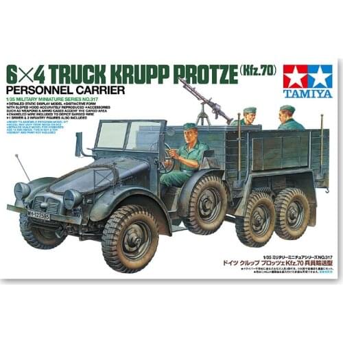 Tamiya 35317 1/35 Scale 6x4 Truck Krupp Protze Personnel Carrier Assembly Model Building Kits For Adults Hobby Collection