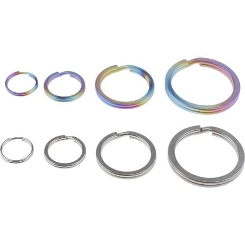 Titanium Key Rings Loop, O Ring Buckle Clip for Keys Holder, Outdoor Camping