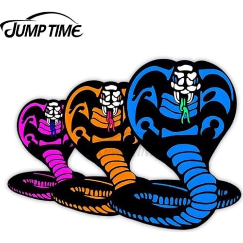 Jump Time 13 x 8.2cm For Cobra Kai Big Cobra Fine Decal Waterproof Suitable For VAN RV Vinyl Car Sticker Decoration