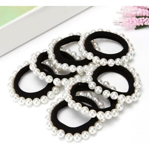 Seamless Women Hair Rope Imitation Pearl Charming Elastic Hair Bands Girls Hair Ring Ponytail Hair Scrunchies Hair Accessories