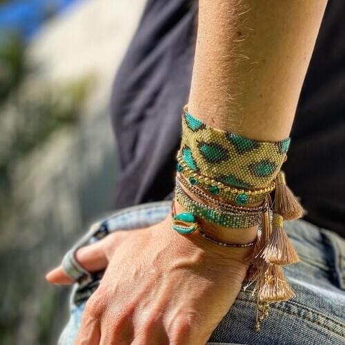 BLUESTAR Mexican Women Bracelet MIYUKI Bead Bracelets Leopard Grain Pulseras Mujer Moda Handmade Woven Jewelry 2021