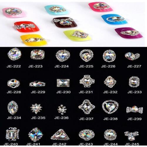 10Pcs/pack 3D Nail Rhinestone Diamond Back Flat For Nails Art Decoration Nail Polish K9 Glass Rhinestones Jewelry JE222-245