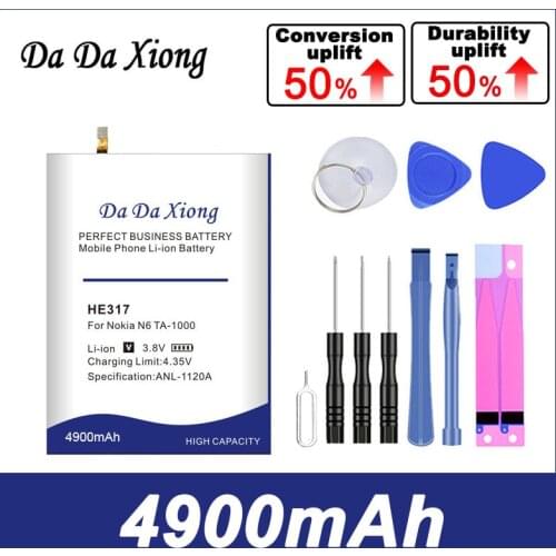 100% New 4650mAh HE317 Battery for Nokia 6 for Nokia6 N6 TA-1000 TA-1003 TA-1021 TA-1025 TA-1033 TA-1039