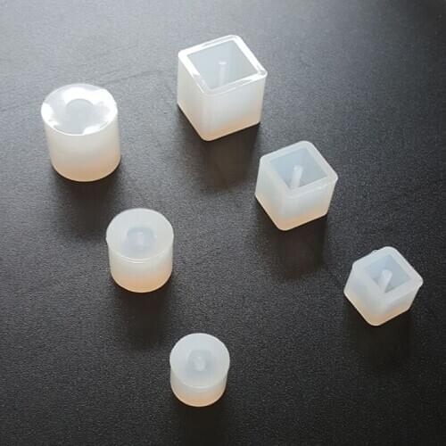 6PCS/set DIY Transparent Crystal Drop Tape WIth Hole Bead Pendant Square Round Making Silicone Molds Supplies