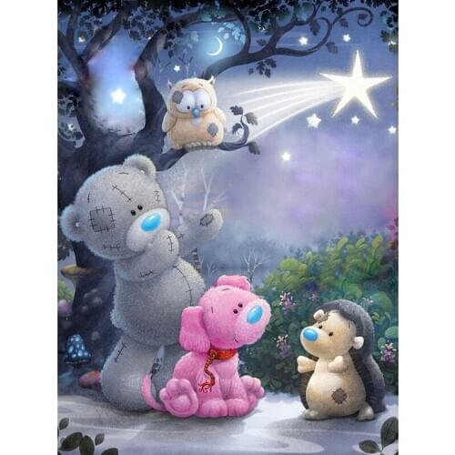 5d diy diamond embroidery cartoon bear diamond painting Cross Stitch full square drill Rhinestone mosaic child gift