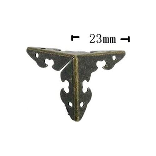 Antique legs Wooden Box package Hardware Corner Brackets decoration Four sides protection,Iron Corners,23mm,6Pcs