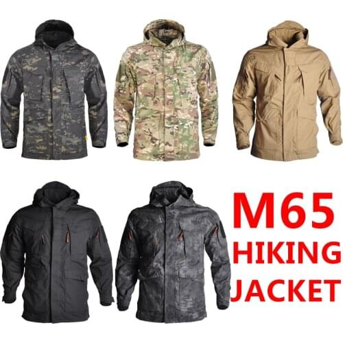 Army Military Tactical M56 Thick Trench Coat Windbreaker Waterproof Hooded Hiking Ourdoor Hunting Rip-stop camouflage Jacket
