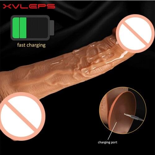 Xvleps Wireless Thrusting Dildo Vibrators for Women Huge Dick Adult Sex Toy Realistic Telescopic Penis Masturbator Machine