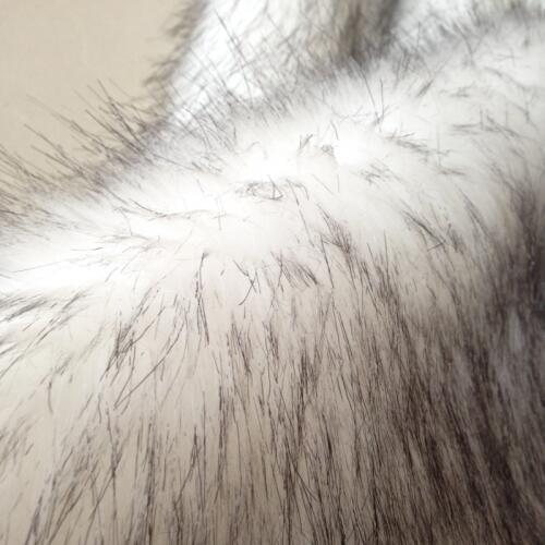 Black with white imitation fur / fake fur / imitation fox fur / Leather grass hairy fabric free shipping/ for clothing, hats
