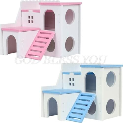 Wooden Hamster House Hideout Exercise Play Toys Mouse Rat Small Animals Chew Drop Shipping