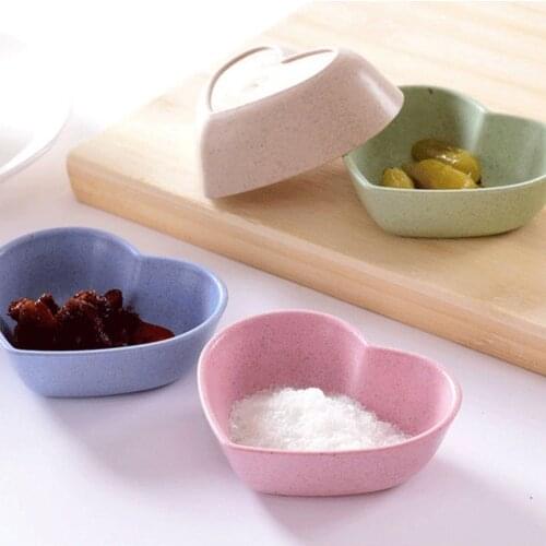 Home Kitchen Wheat Straw Seasoning Dish Creative Plastic Round Pickles Small Dish Tableware Sauce Snack Dish