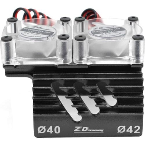 1/8 Double Fan Motor Twin Cooling Radiator for E-REVO 41-43mm Engine 1/10 SUMMIT Motor Heatsink RC Car Spare Parts