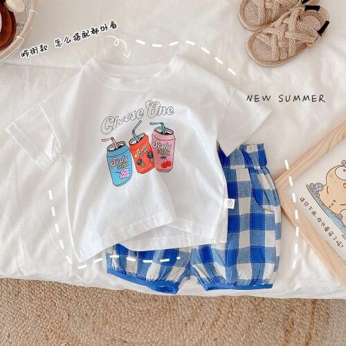 0-2years Baby Girls Printed T-shirt Pants optional