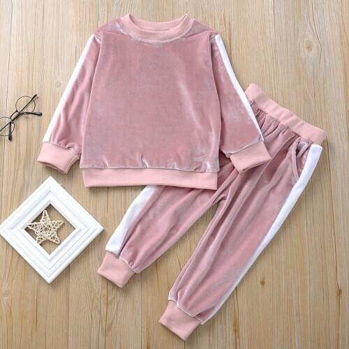 PatPat 2-piece Baby / Toddler Fluff Striped Long-sleeve Pullover and Pants Set for Kids Clothing Sets