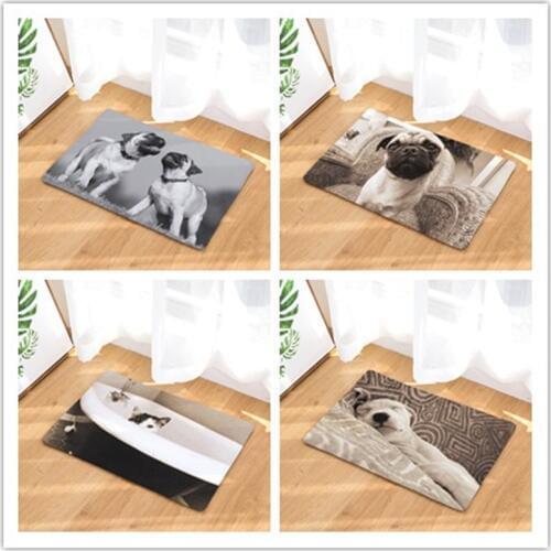 Modern Style Dog Print Carpets Anti-slip Floor Mat Outdoor Rugs Creative black and white Front Door Mats