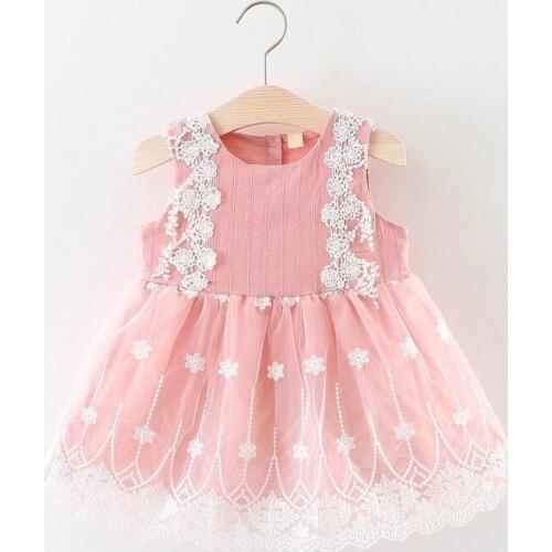 Lovely Summer explosion fashion clothing baby girl sleeveless mesh cute dress baby princess embroidered lace vest
