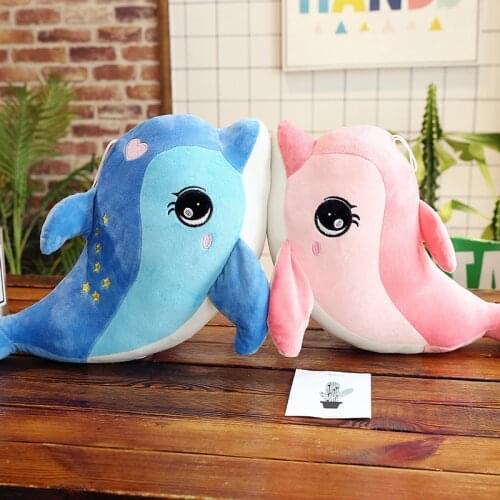 Creative Peluche Dolphin Plush Toy Marine Simulation Animal Doll Ragdoll Childrens Birthday Gift Car Decoration Stuffed Animals