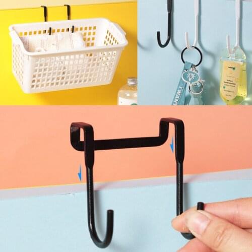 Stainless Steel Cabinet Door Drawer Hook Kitchen Rack Bedroom Clothes Hanging Hook Nail Free Portable Hook Thick Less Than 2 CM