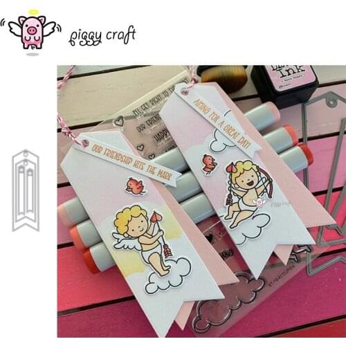 Piggy Craft metal cutting dies cut die mold Tag label decoration Scrapbook paper craft knife mould blade punch stencils dies