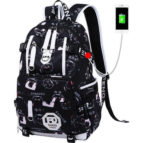 Fashion Women backpack usb charging school bags for Teenage girls laptop Rucksacks student schoolbag Travel Bagpack mochilas