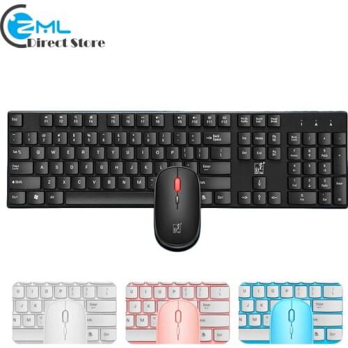 New 2.4Ghz Wireless Keyboard Mouse Combo USB Slim Ergonomic Multimedia Keyboard 104 Keys 10M Workable Range for PC Computer