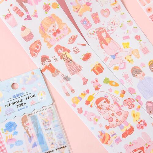 20packs Kawaii Daily life Small Article Series Washi Masking Tape Stickers Scrapbooking Stationery Decorative Long Strip Of Tape