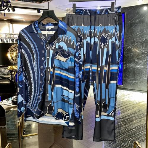 NK40770 Fashion Mens Sets 2021 Runway Luxury famous Brand European Design party style Mens Clothing